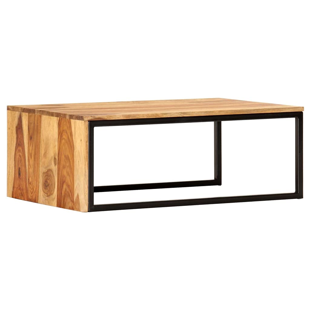Brown Set of 2 Solid Sheesham Wood Nesting Coffee Tables S732
