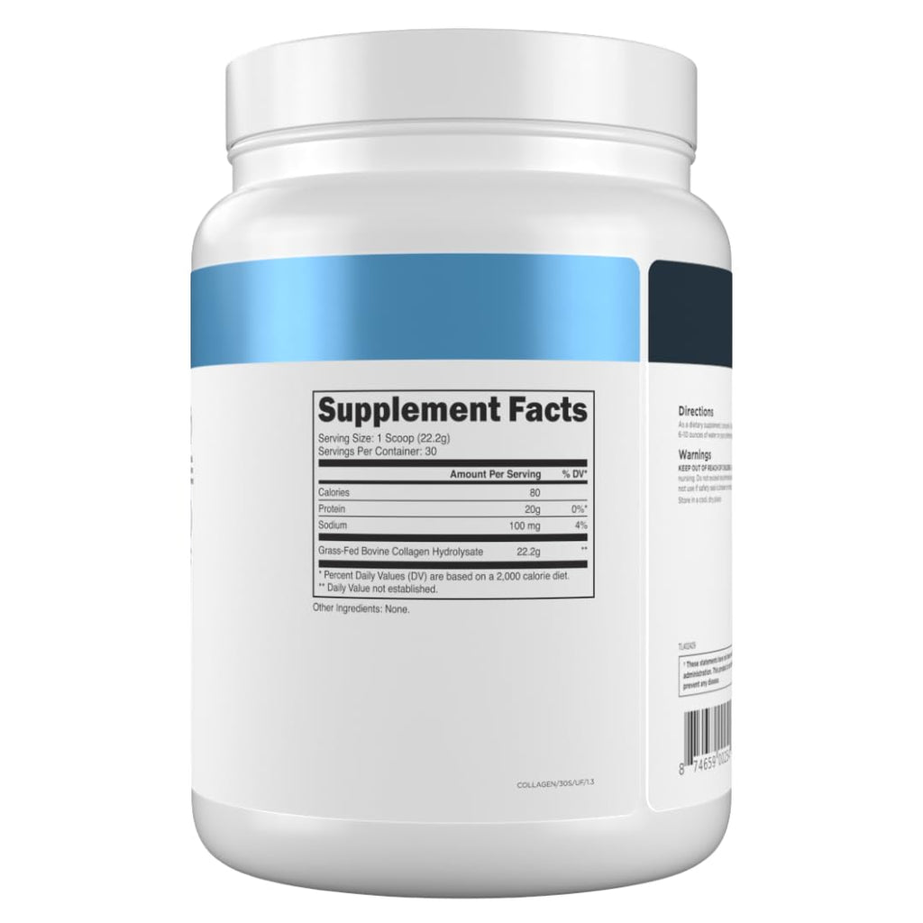 Grass-Fed Collagen Peptides, 30 Servings, Unflavored U1430