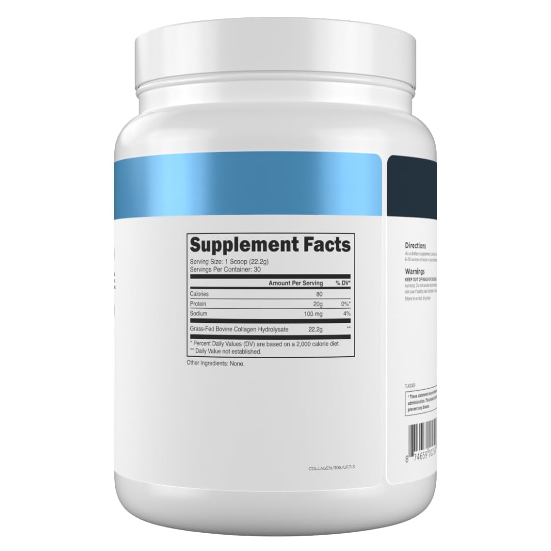 Grass-Fed Collagen Peptides, 30 Servings, Unflavored U1430