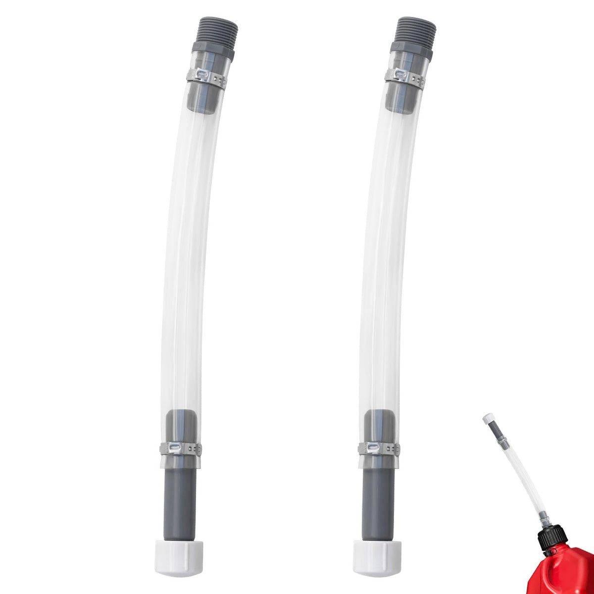 2-Pack Clear Fuel Jug Hose with Built-in Filter Z20815