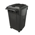 Black 45 Gallon Wheeled Heavy Duty Plastic Trash Can with Lid V9993