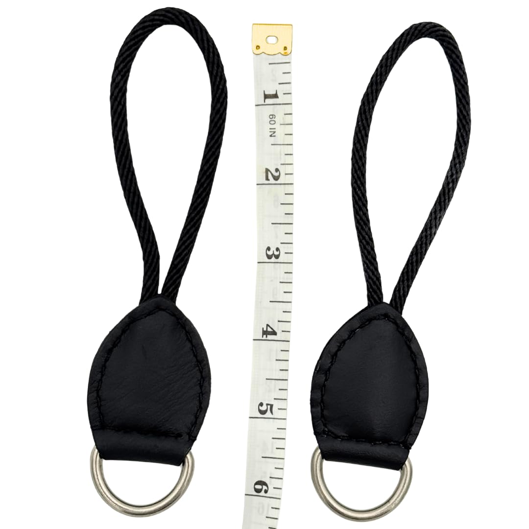 Black Leather Dee Ring Savers for Western Saddles D93231