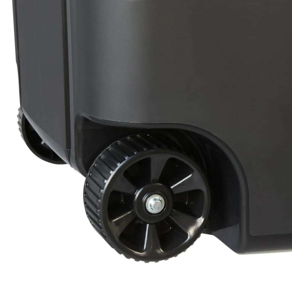 Black 45 Gallon Wheeled Heavy Duty Plastic Trash Can with Lid V9993