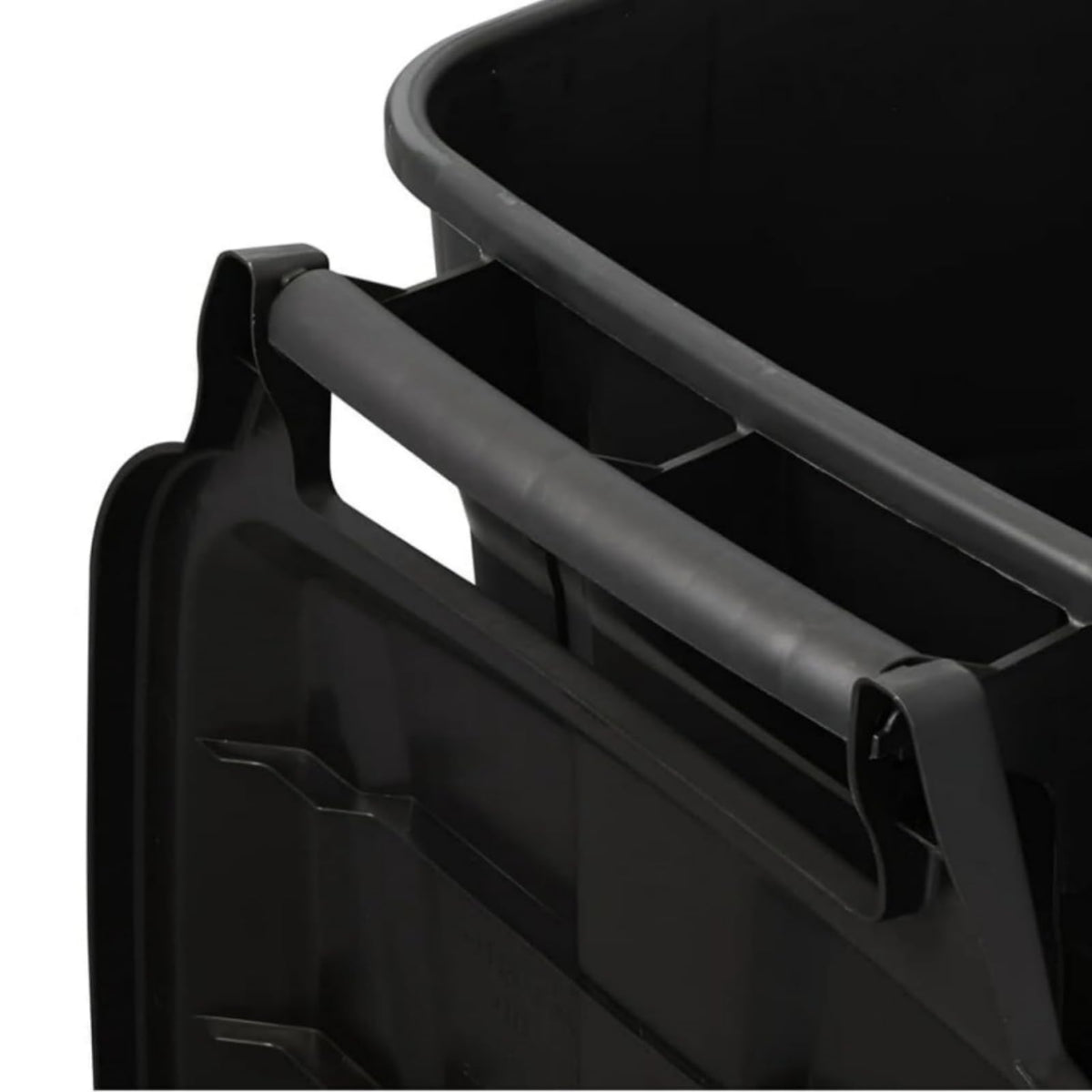 Black 45 Gallon Wheeled Heavy Duty Plastic Trash Can with Lid V9993