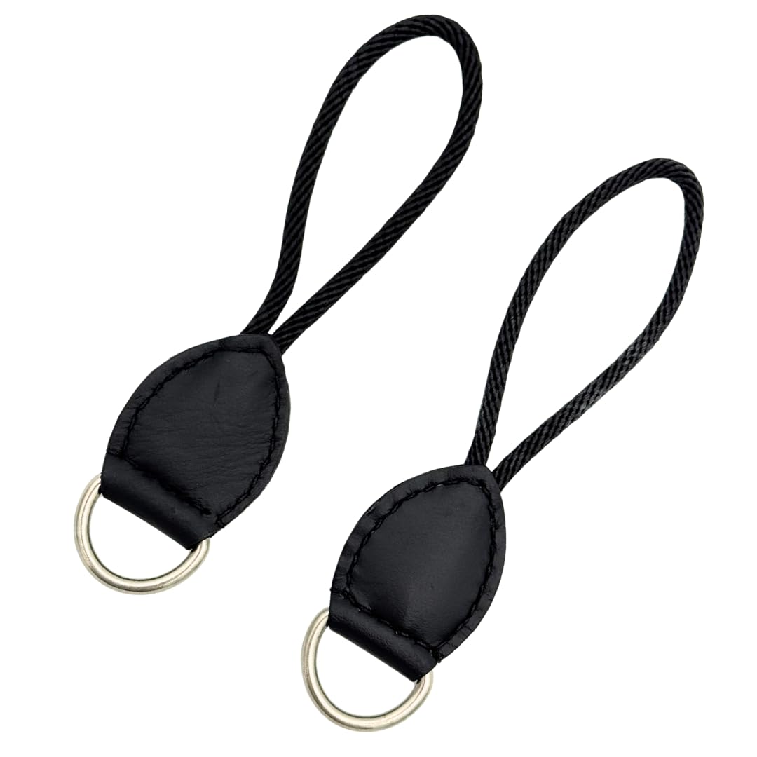 Black Leather Dee Ring Savers for Western Saddles D93231