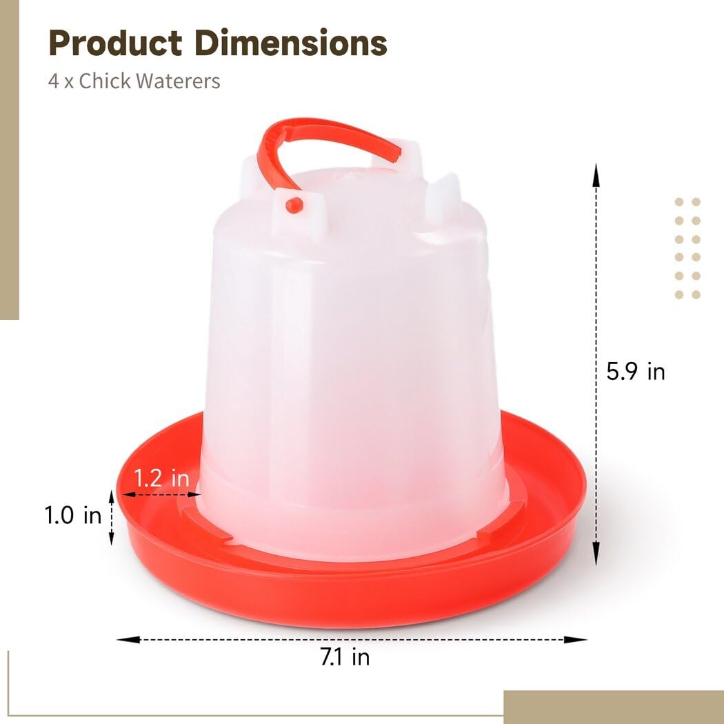 4-Pack 1L Poultry Waterer with Handle G16639