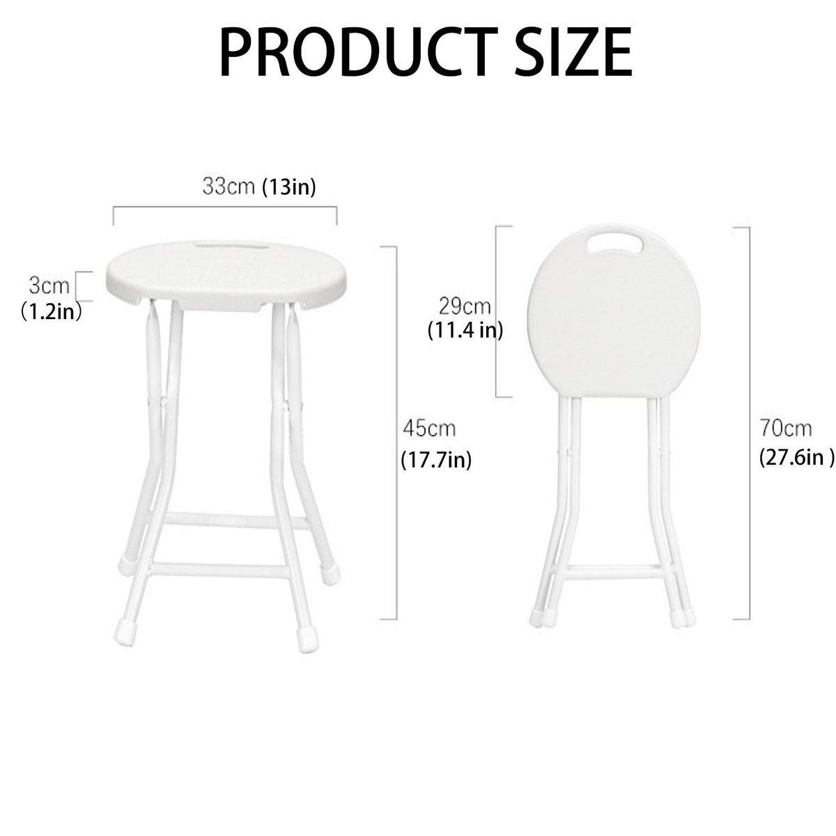 18 inch Portable Folding Plastic Stool with Steel Frame A2388