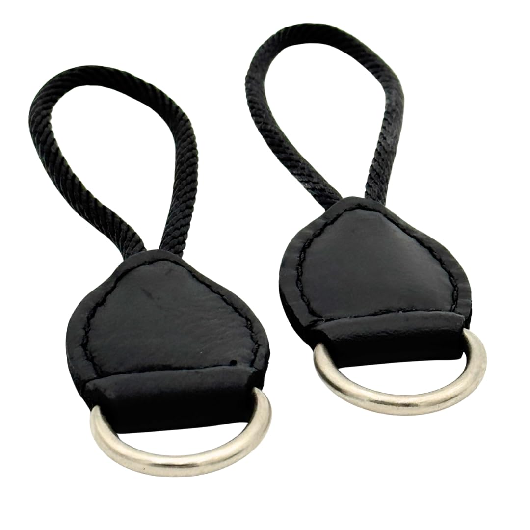 Black Leather Dee Ring Savers for Western Saddles D93231