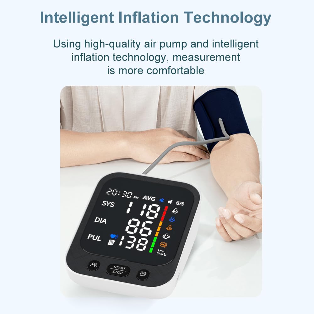 Automatic Upper Arm Blood Pressure Monitor with Large LED Screen and Adjustable Cuff Y18226