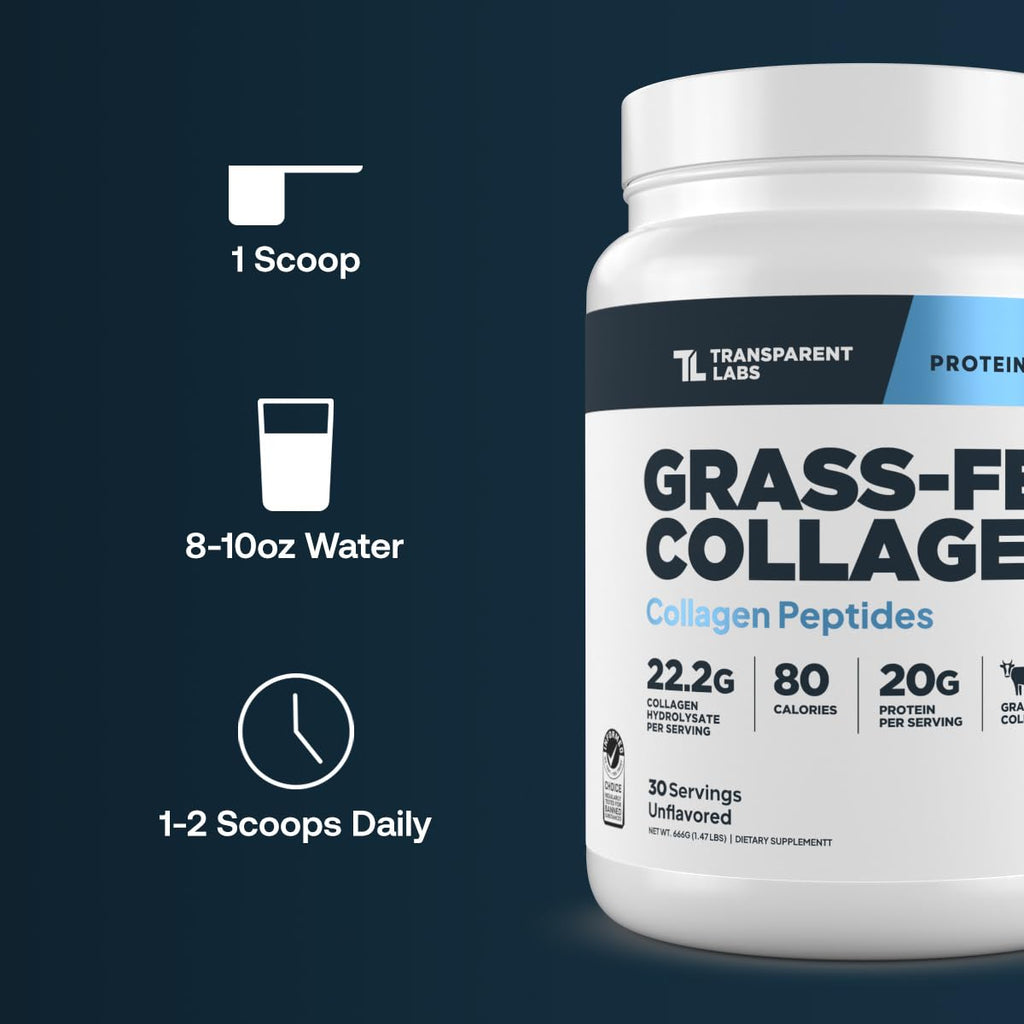 Grass-Fed Collagen Peptides, 30 Servings, Unflavored U1430