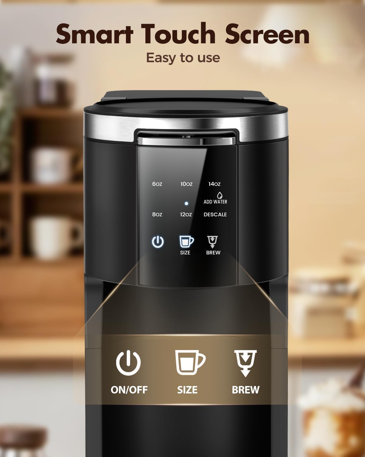 Single Serve 2 in 1 Pod Coffee Maker, 6 to 14oz, Black C6784