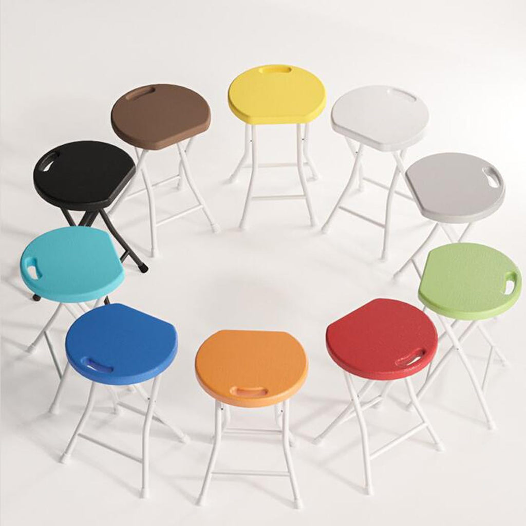 18 inch Portable Folding Plastic Stool with Steel Frame A2388