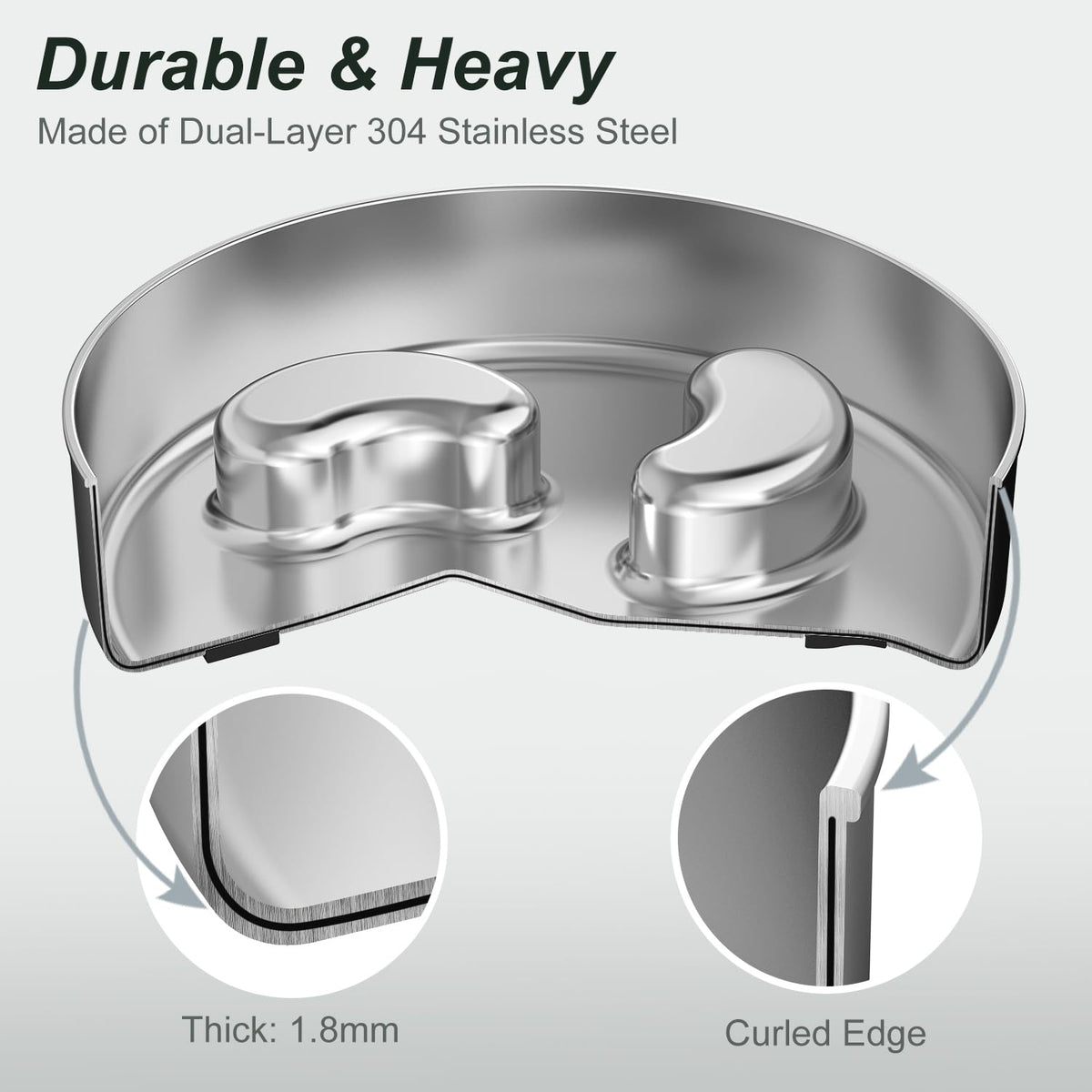 Slow Feeder Dog Bowl 1.5-Cup Stainless Steel C2757