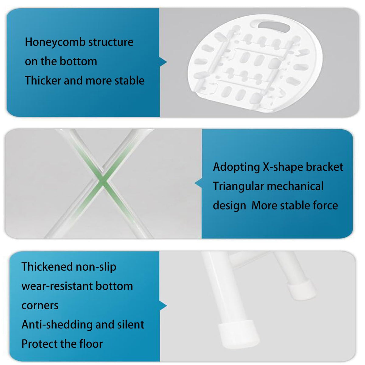 18 inch Portable Folding Plastic Stool with Steel Frame A2388