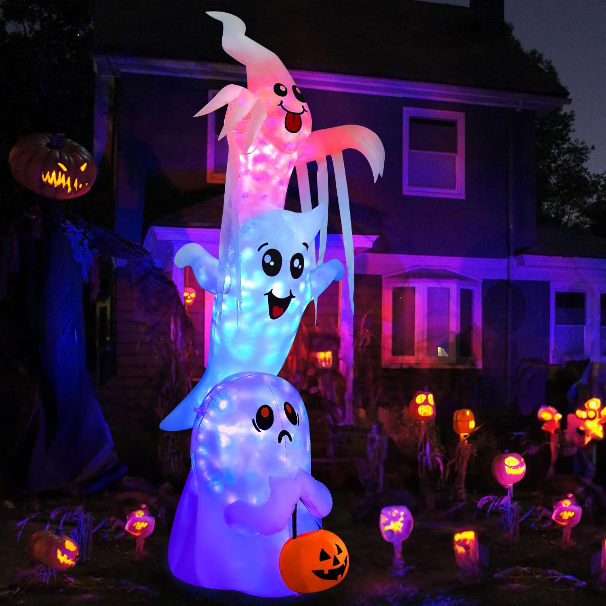 9.8 FT Halloween Inflatable Ghost Outdoor Decoration with Built-in LEDs H176
