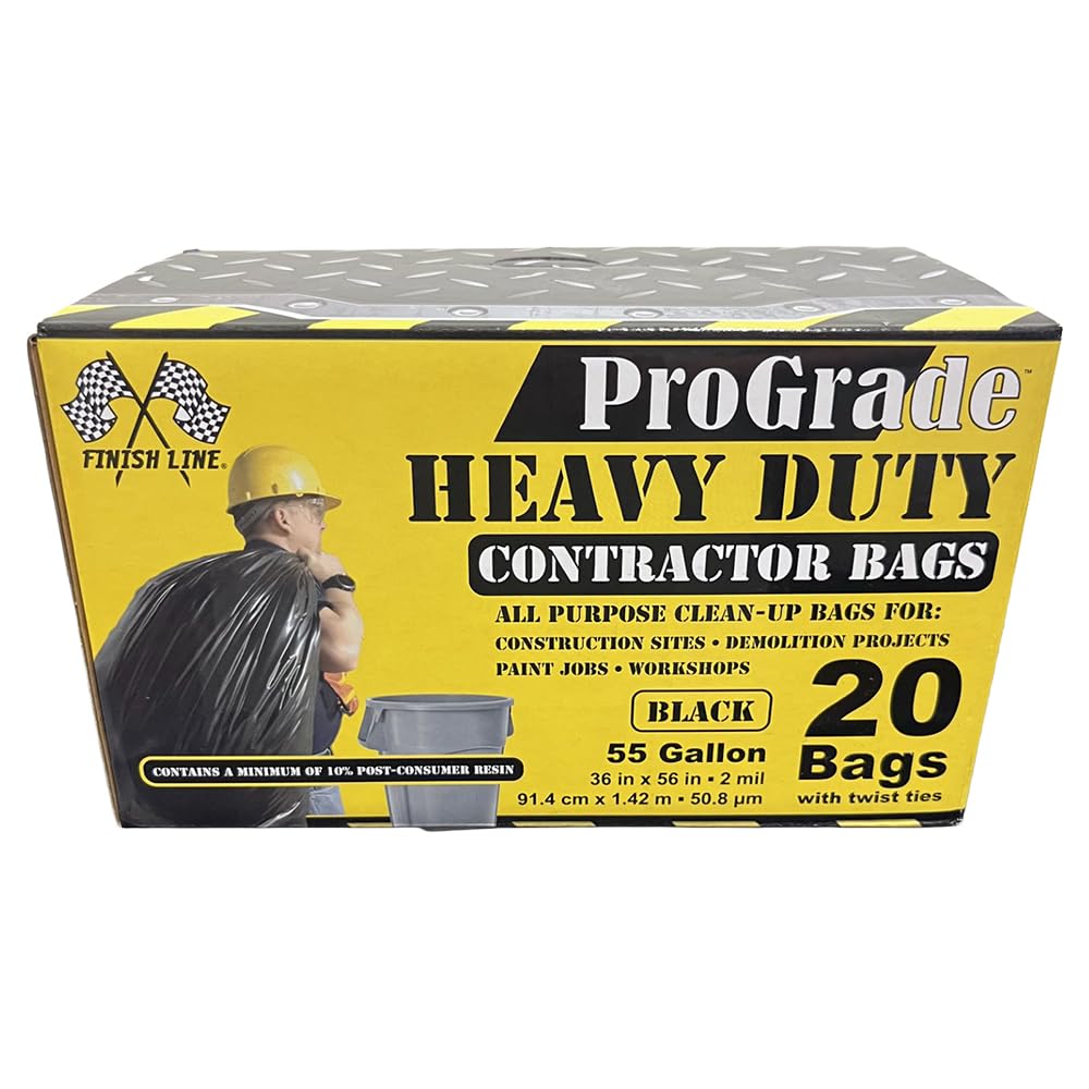 Black 55-Gal 20-Count Contractor Bags F831290