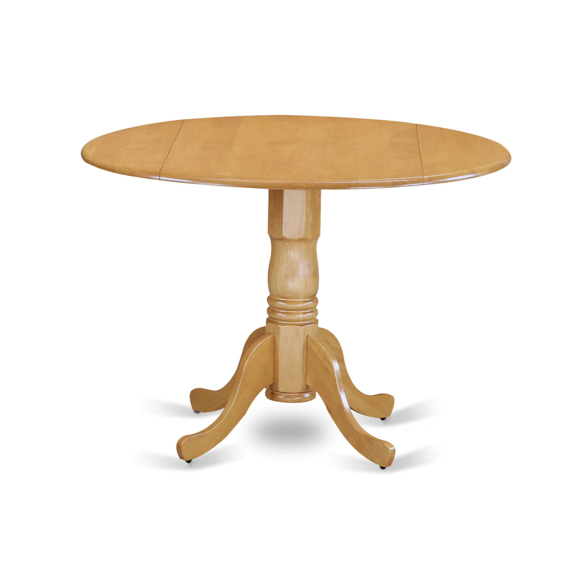 5 Piece Oak Dining Set with Dropleaf Table and 4 Blue Chairs C425397