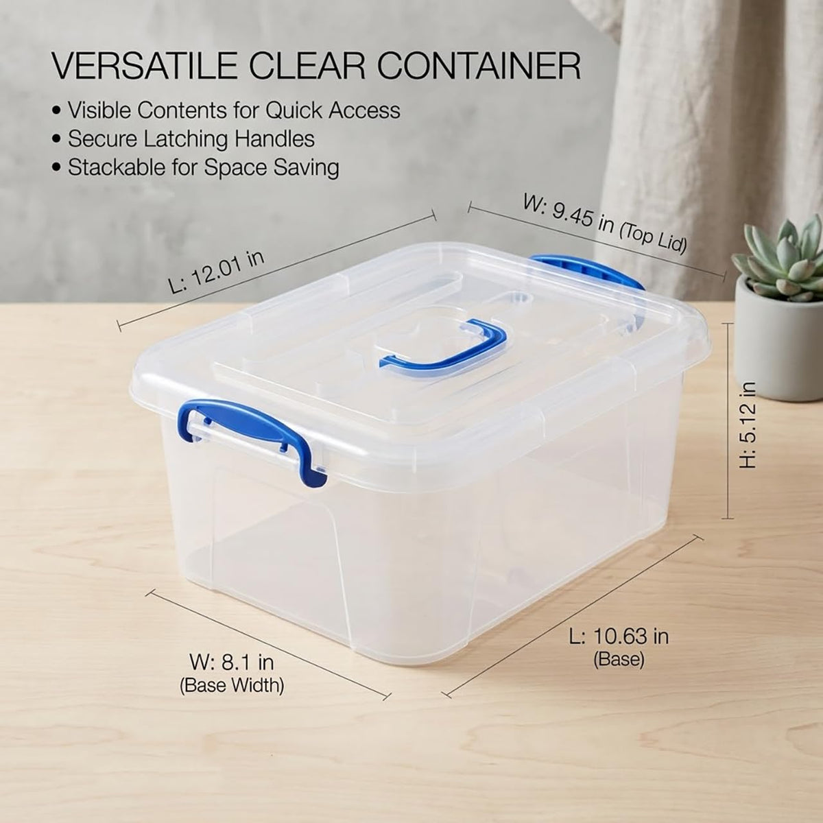 Clear 9 Quart Storage Bins with Lids 2 Pack I12389