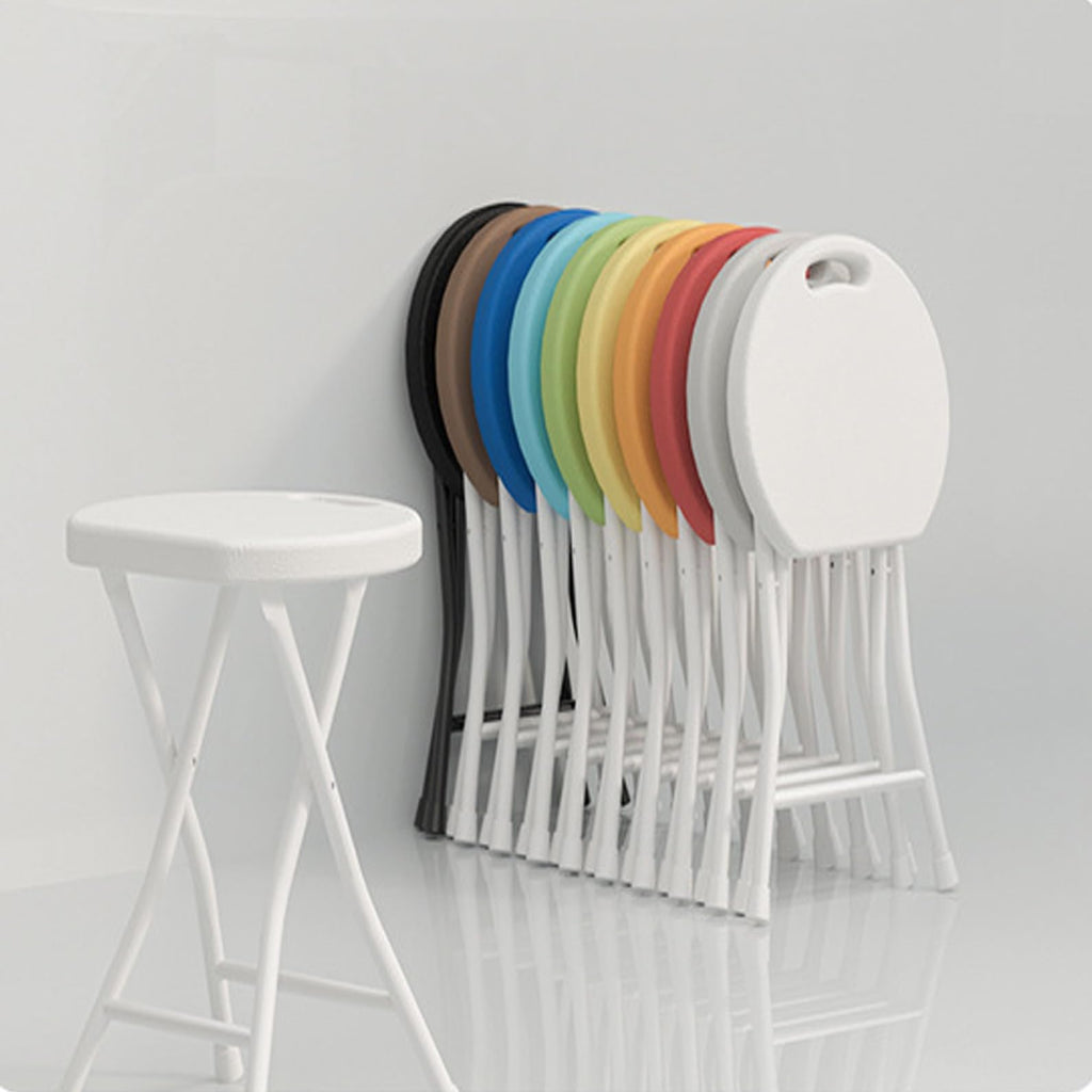 18 inch Portable Folding Plastic Stool with Steel Frame A2388