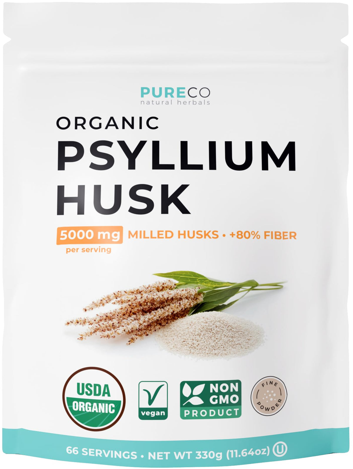 Organic Psyllium Husk Powder 66 Servings N1799