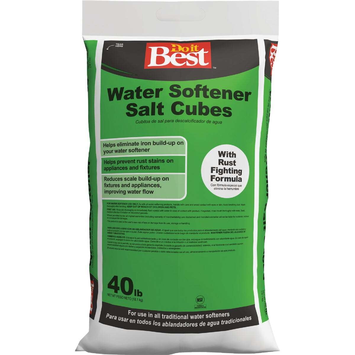 40 Lb. Water Softener Salt Cubes with Rust Remover X43444