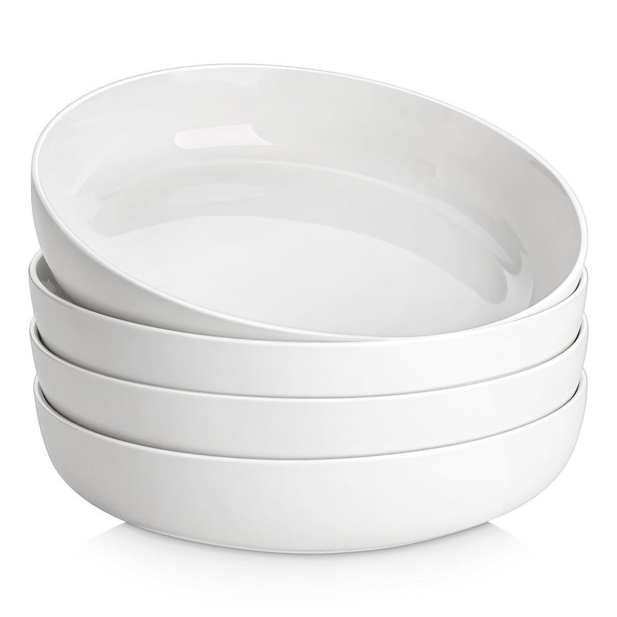 48 Oz White Ceramic Pasta Bowls Set of 4 L6995