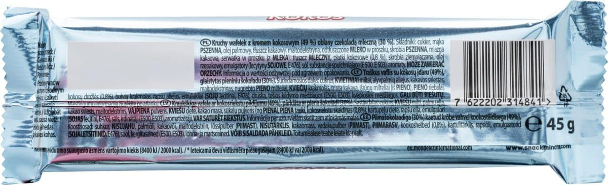 Coconut Milk Chocolate Covered Wafer Bars Pack of 35 G569