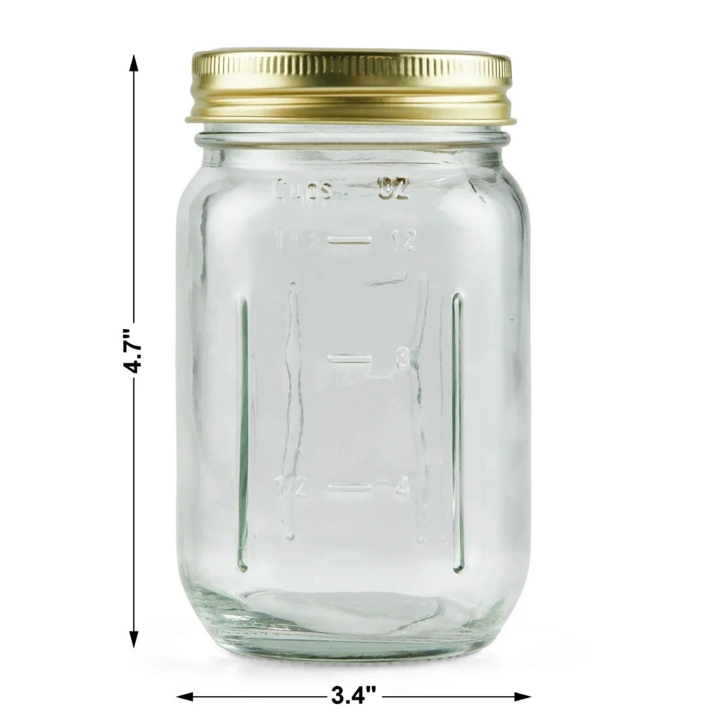 16 oz Regular Mouth Mason Jars 12pk Z6448