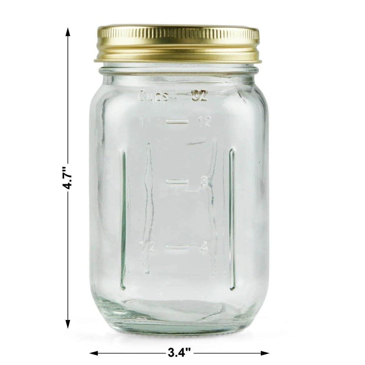 16 oz Regular Mouth Mason Jars 12pk Z6448