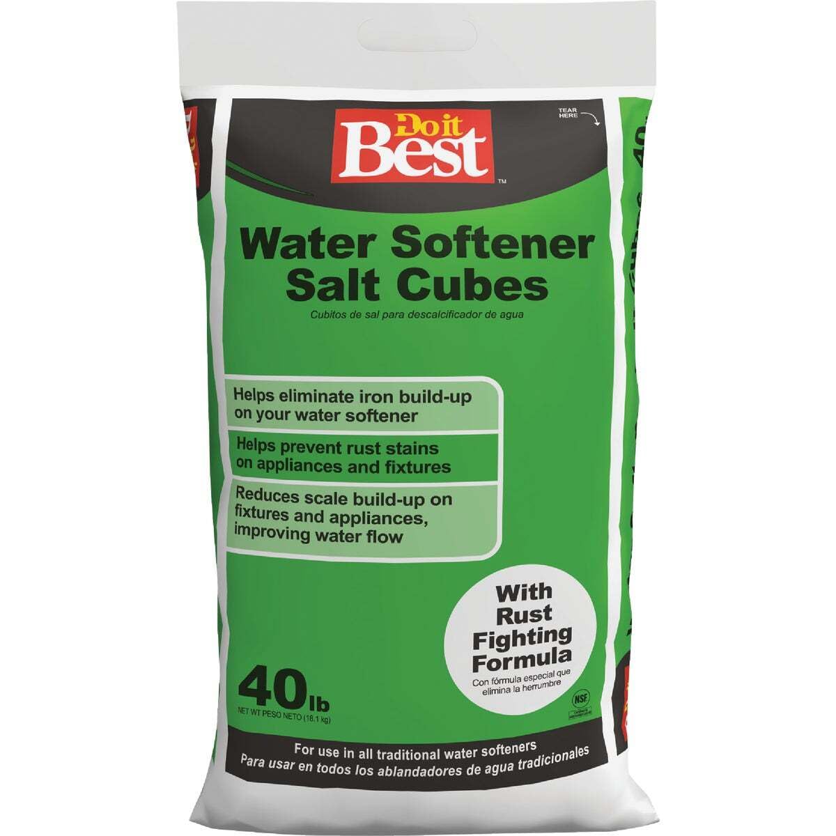 40 Lb. Water Softener Salt Cubes with Rust Remover X43444