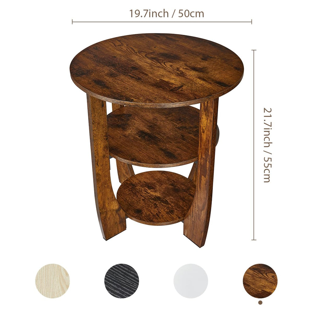 Rustic Brown 19.7 inch Round Side Table X7794