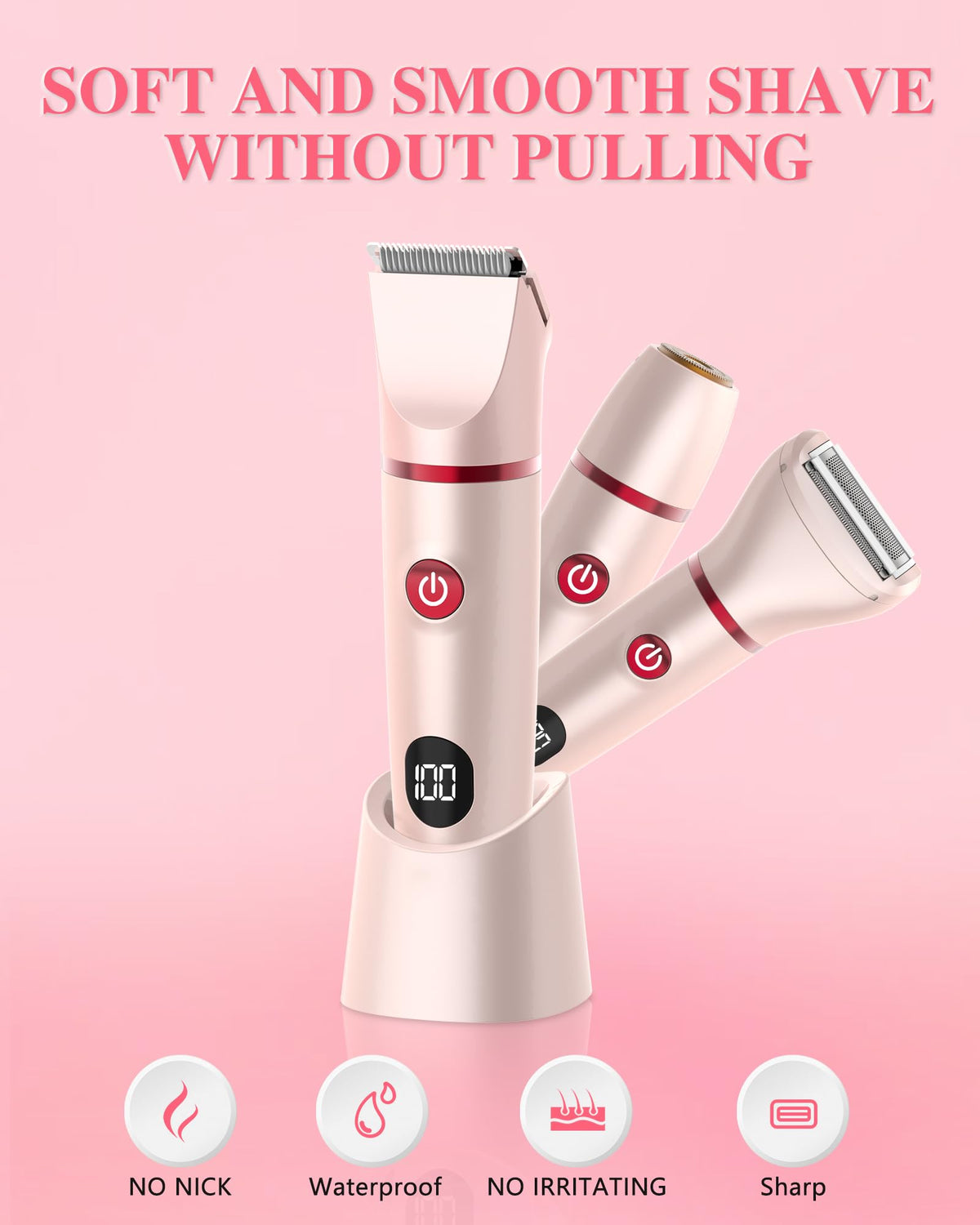 3-in-1 Rechargeable Waterproof Bikini Trimmer K516