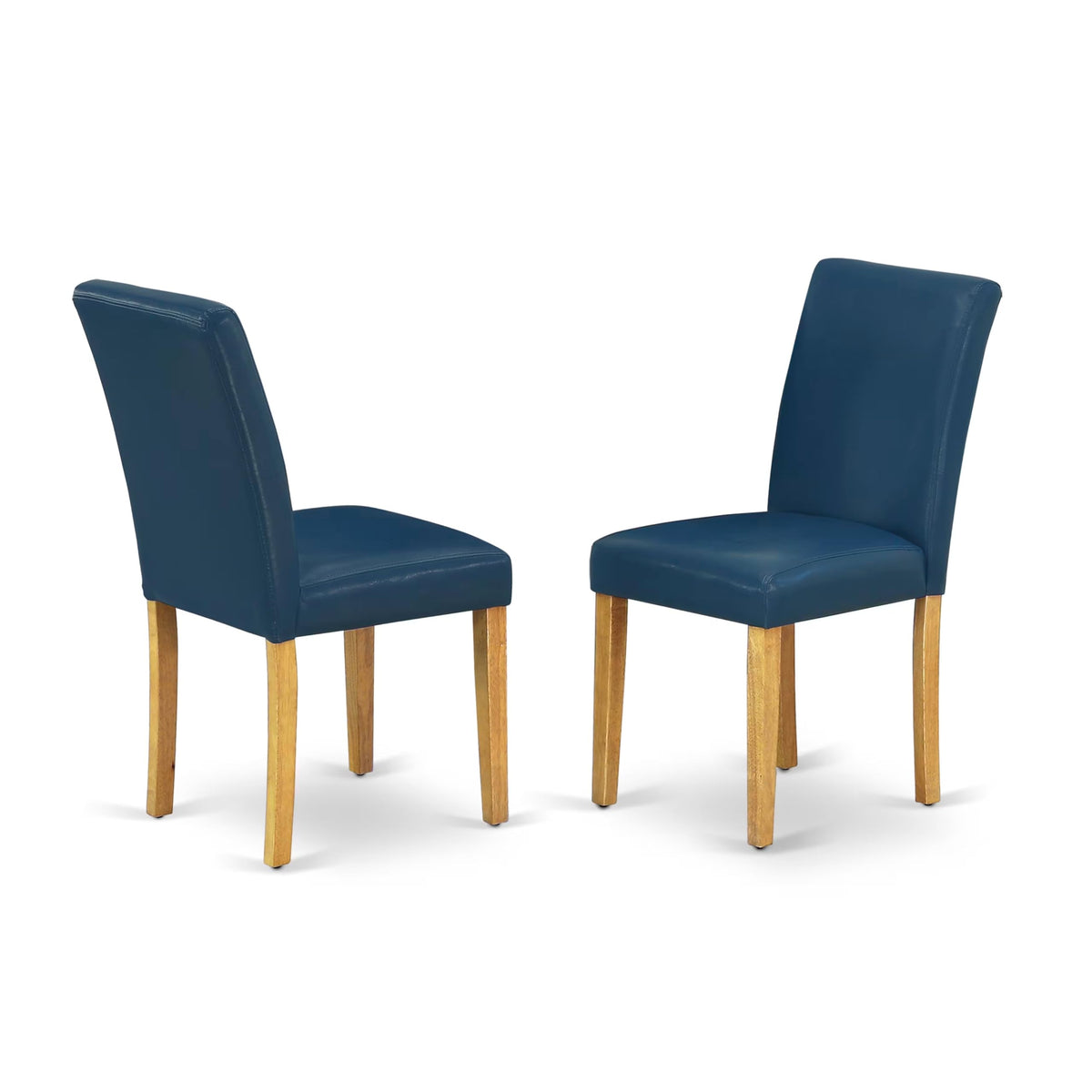 5 Piece Oak Dining Set with Dropleaf Table and 4 Blue Chairs C425397