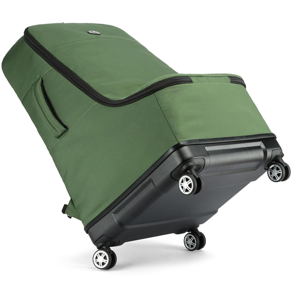 Green Car Seat Travel Bag with Spinner Wheels C9101