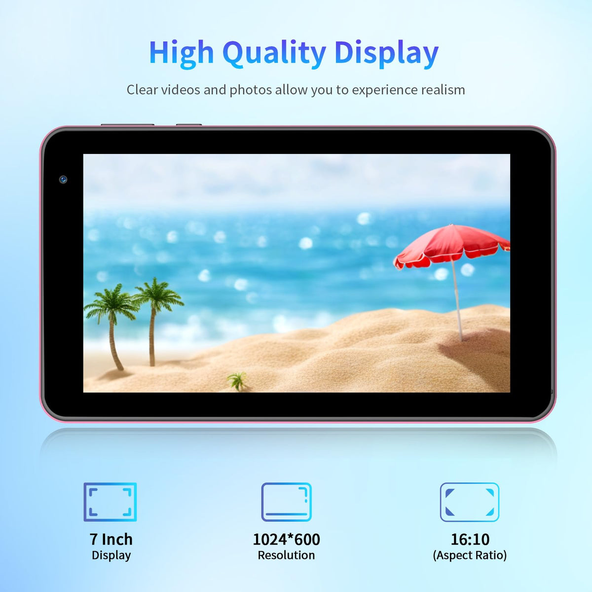 7 inch Android Tablet 8GB RAM 32GB ROM Pink K324359