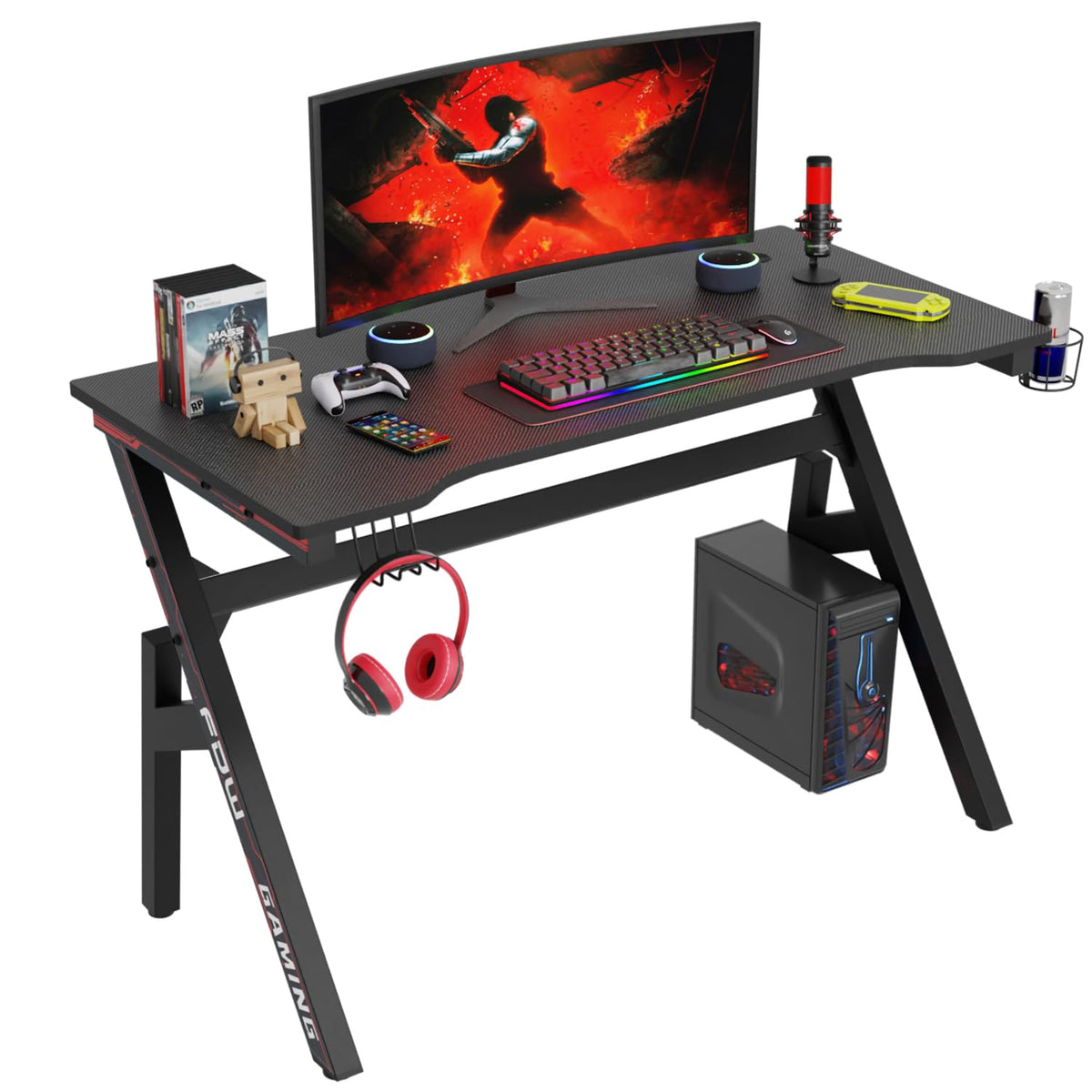 47" R-Shaped Gaming Table R670