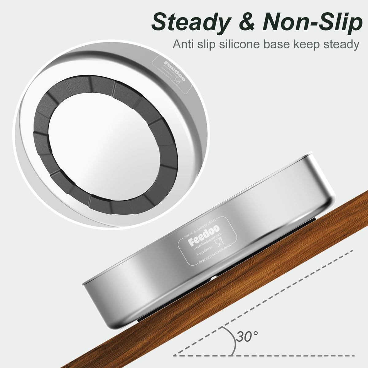 Slow Feeder Dog Bowl 1.5-Cup Stainless Steel C2757