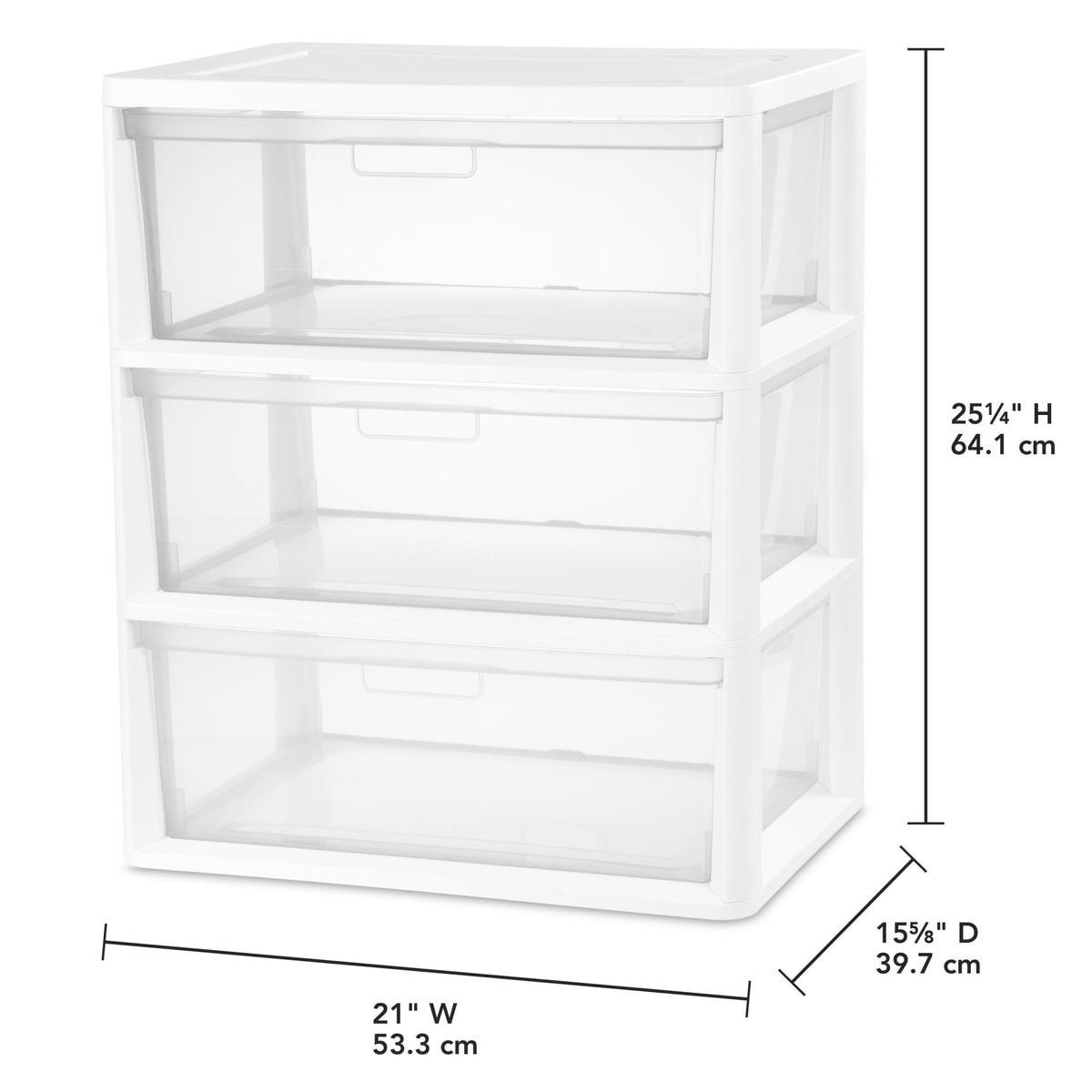 White 3-Drawer Plastic Rolling Storage Cart A946