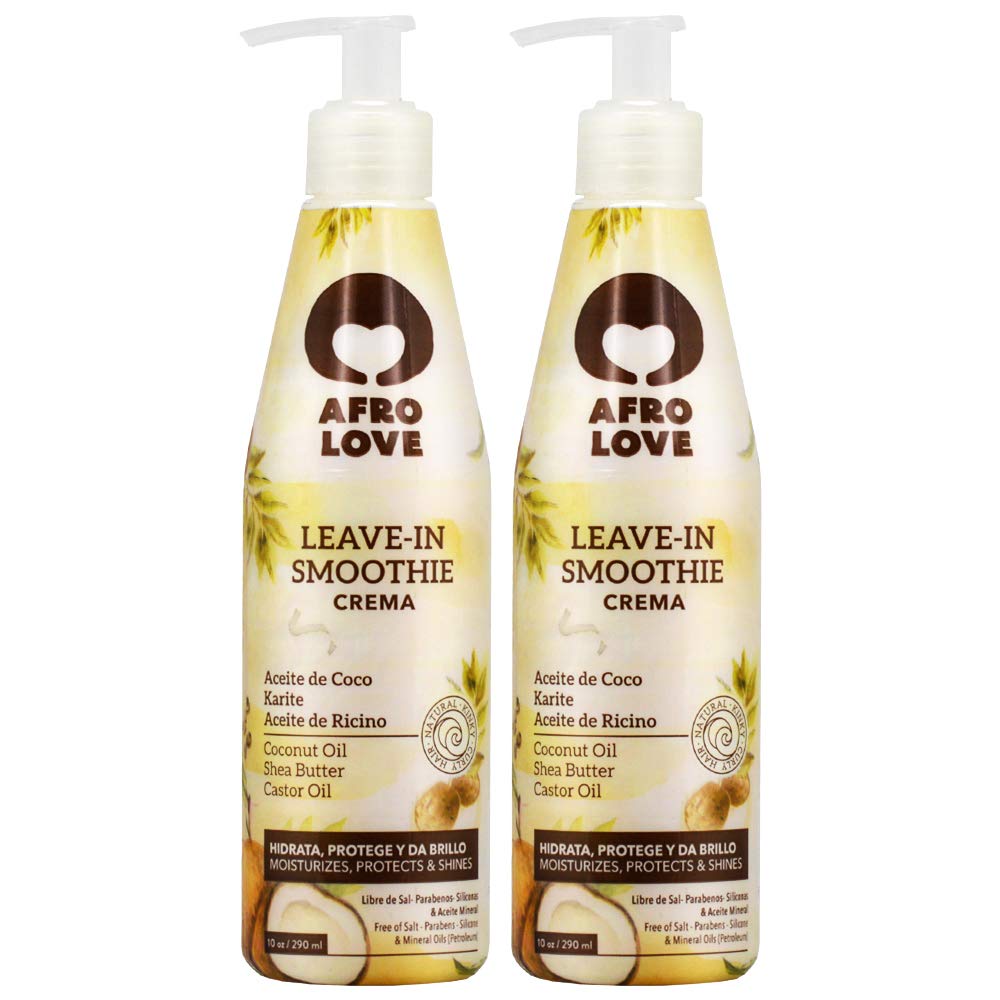 Leave-In Conditioner for Curly Hair Pack of 2 with Coconut Oil Shea Butter Castor Oil 10 oz M728