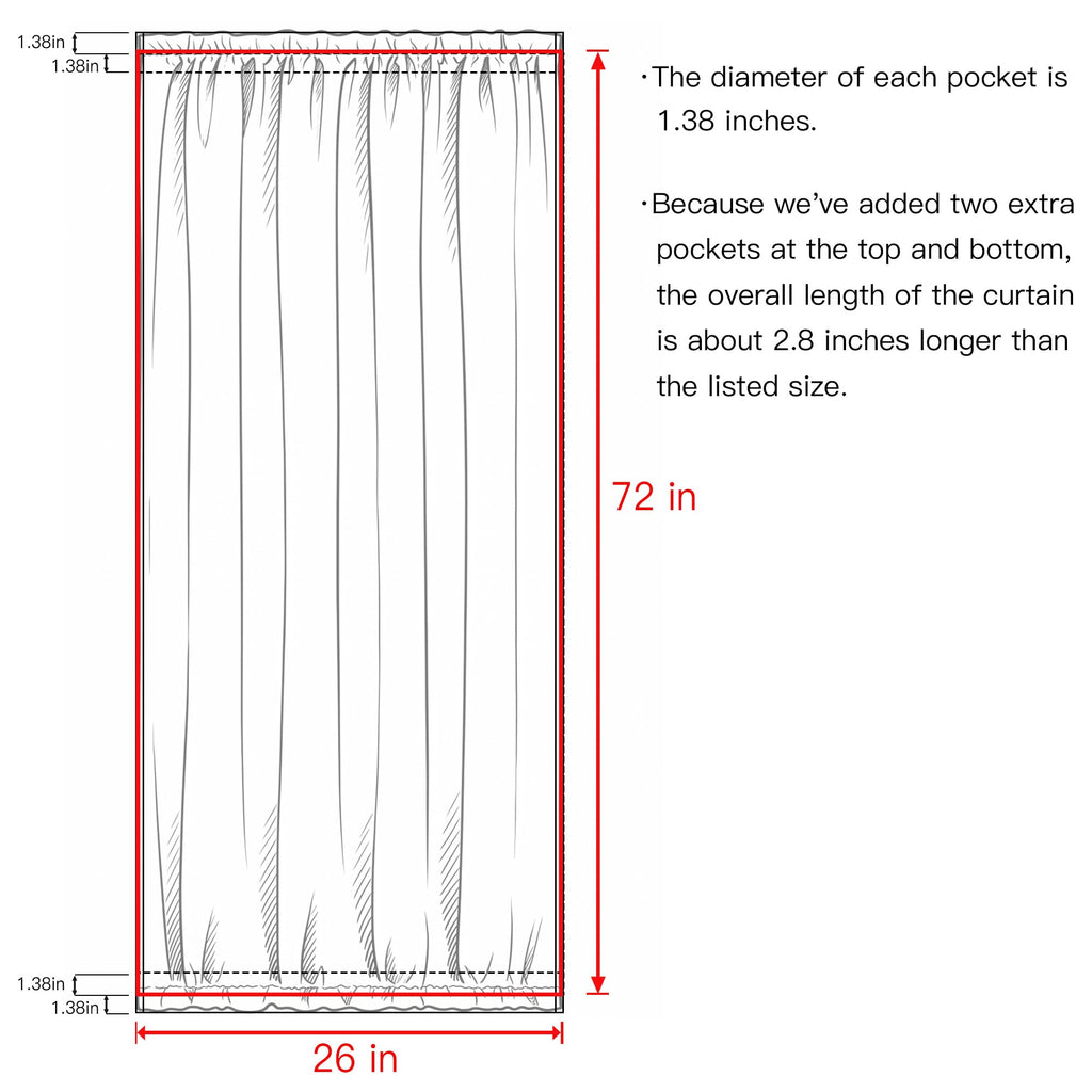 100% Blackout French Door Curtain Q239