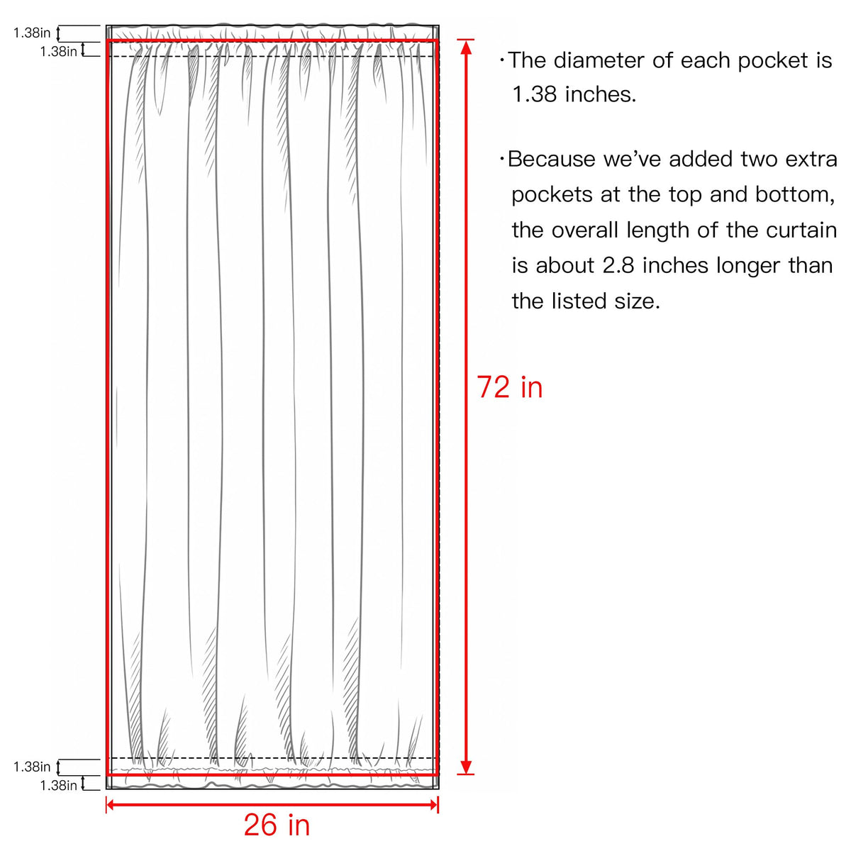100% Blackout French Door Curtain Q239