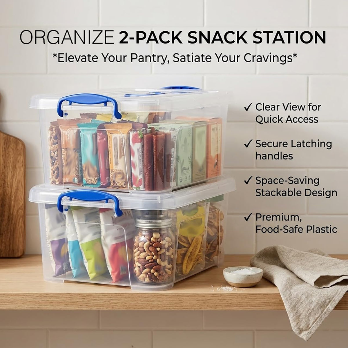 Clear 9 Quart Storage Bins with Lids 2 Pack I12389