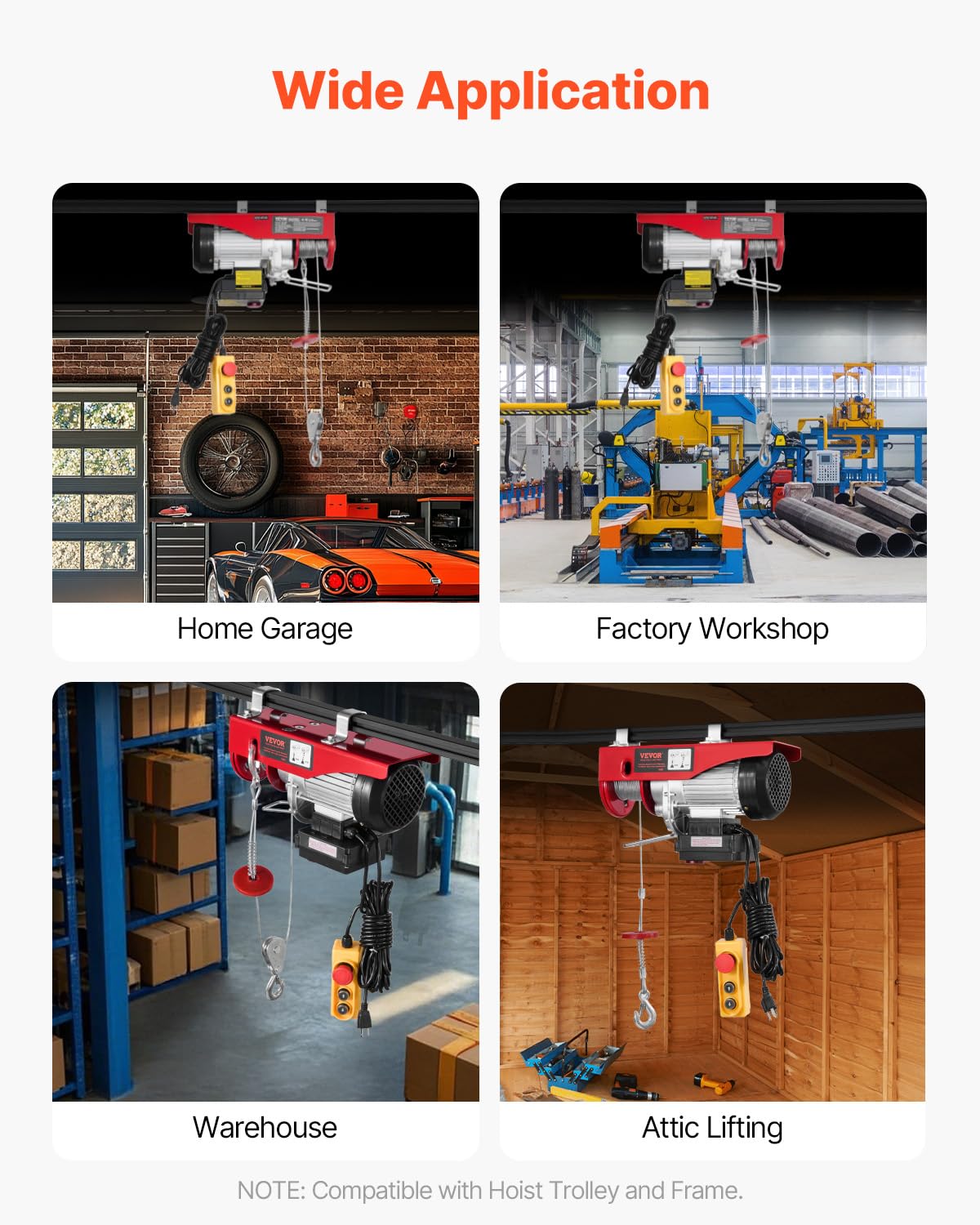 1320 lbs 120V Electric Hoist with Wireless Remote U453211