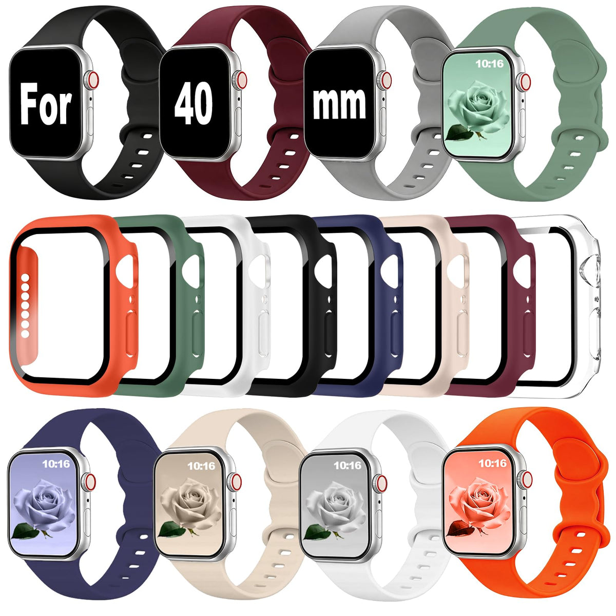 8 Pack Watch Screen Protector Silicone Band O3976