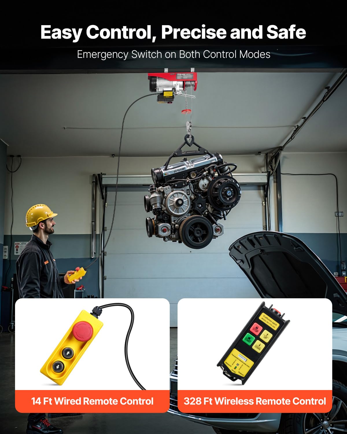 1320 lbs 120V Electric Hoist with Wireless Remote U453211
