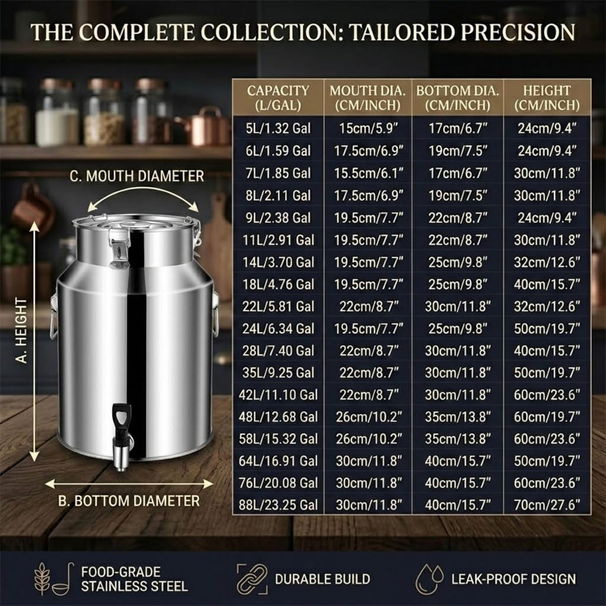 Stainless Steel Beverage Dispenser with Faucet S6558