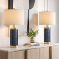 24.5'' Ceramic Table Lamps Set of 2 Blue L5029
