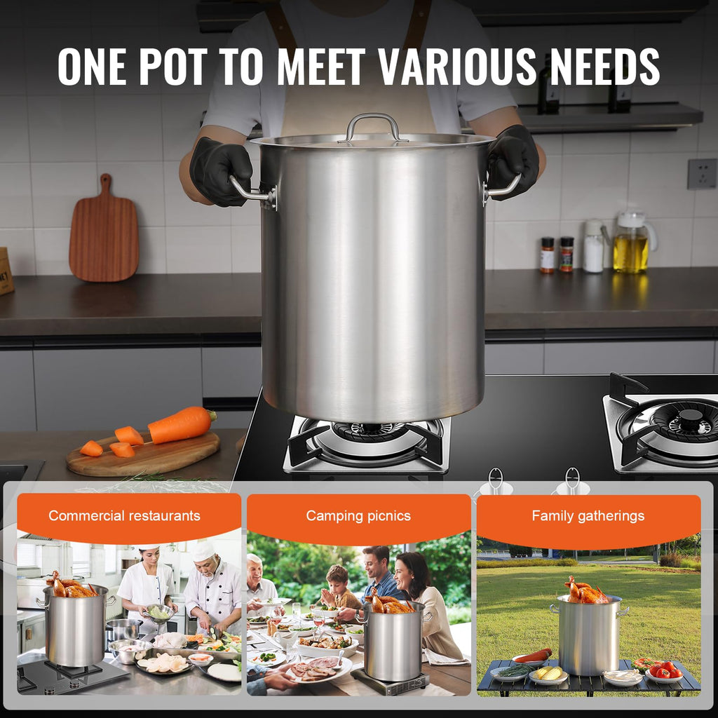 18/8 Stainless Steel 42QT Stockpot T1168