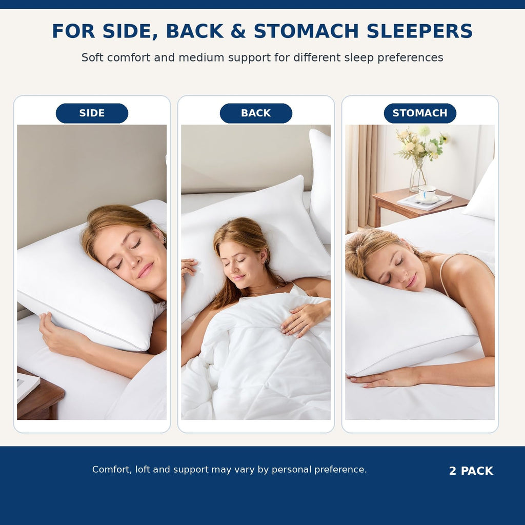 King Size Set of 2 Bed Pillows E7555