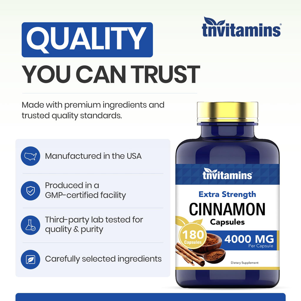Cinnamon Capsules 4,000 mg Equivalent 180 Capsules S461346